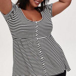 Torrid Stripe Babydoll Tee